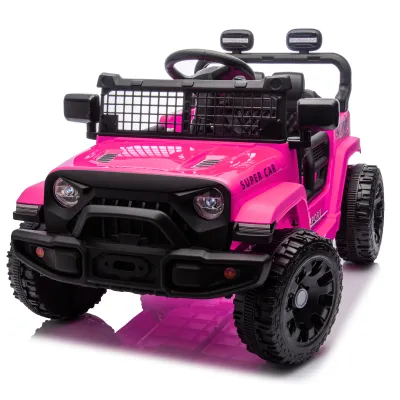 24V Kids Ride on Car W/Parents Control,Four-wheel suspension,2WD,Power display,Bluetooth,MP3,Music,LED headlight,Provide a speed of 1.86-3.11MPH For Kids Around 3 years old.