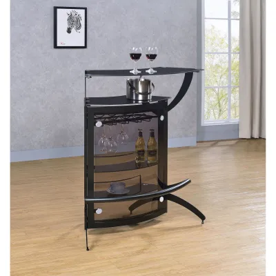 Elaina Black 2-shelf Home Bar