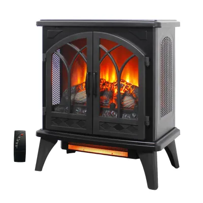 24 inch 3D  Flame Electric Infrared Quartz Fireplace Stove with remote control