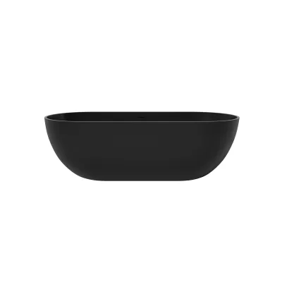 69 Inch Solid Surface Soaking Bathtub - Deep Soak Freestanding Tub
