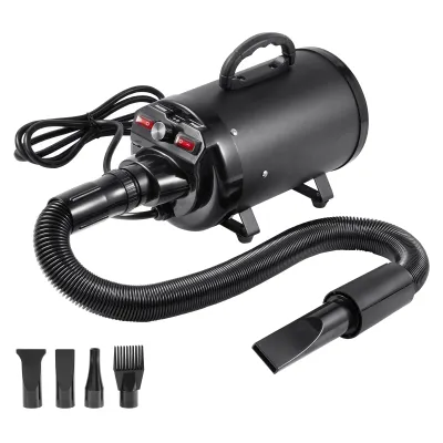 Dog Dryer, 2800W/4.3HP Dog Blow Dryer, Pet Grooming Dryer with Adjustable Speed and Temperature Control, Pet Hair Dryer with 4 Nozzles and Extendable Hose, Black