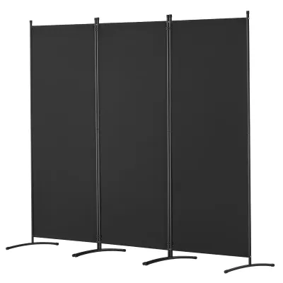 Room Divider, 102×71inch Room Dividers and Folding Privacy Screens 3-Panel, Fabric Partition Room Dividers for Office, Bedroom, Dining Room, Study, Freestanding, Black
