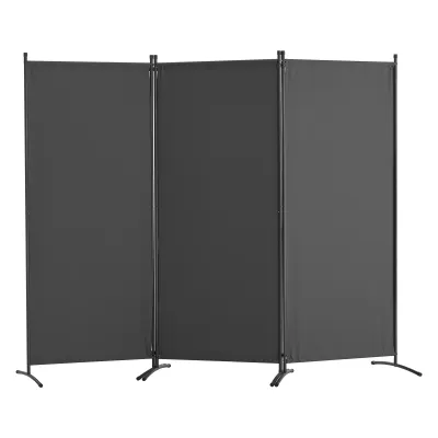 Room Divider, 3 Panel Room Dividers and Folding Privacy Screens, Fabric Partition Room Dividers for Office, Bedroom, Dining Room, Study, Freestanding, Gray