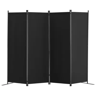 Room Divider, 88×67.5inch Room Dividers and Folding Privacy Screens 4-Panel, Fabric Partition Room Dividers for Office, Bedroom, Dining Room, Study, Freestanding, Black