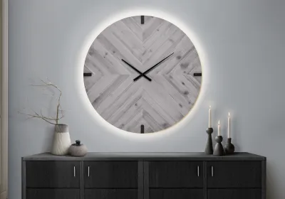 Clocks, 30" Round, Large Oversized, Wall Clock, Grey, Contemporary, Modern