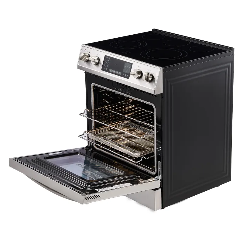 30 in Electric Range Oven 4.8 Cu. Ft. 5 Cooktop Burners Stainless Steel Body