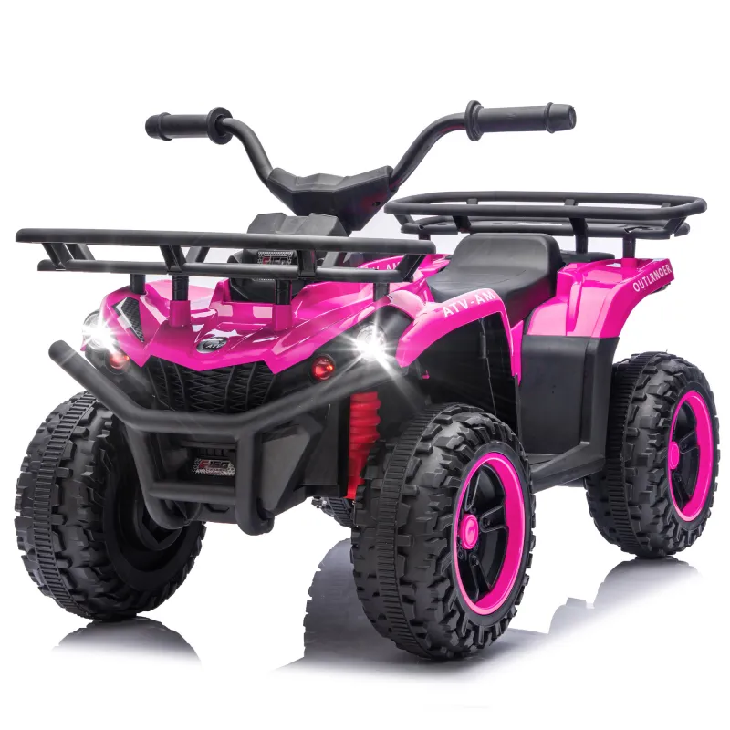 24V 80W*2 Electronic Kids Ride On ATV W/Off-Road Vehicle,Anti-Slip Tires,Crash Bars,Front and rear Storage Racks,Power display,LED Headlights&Bluetooth,High-power System for Kids,Recommend age:3-5