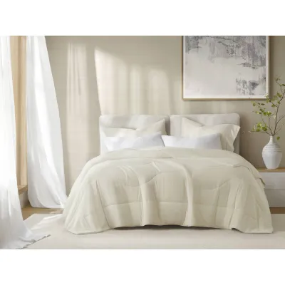 1-Piece King/Cal King Reversible Tencel Comforter Blanket,Ivory