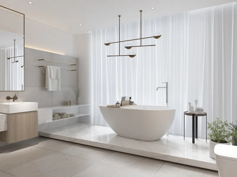 59" Luxury Handcrafted Stone Resin Freestanding Soaking Bathtub with Overflow in Matte White, cUPC Certified - GF-24S02-59MW