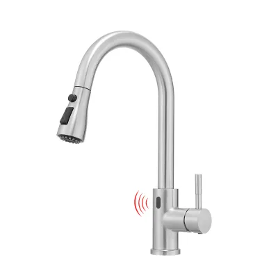 Touchless Kitchen Faucet, Hands Free Automatic Smart Kitchen Faucet, Stainless Steel Touchless Kitchen Faucet