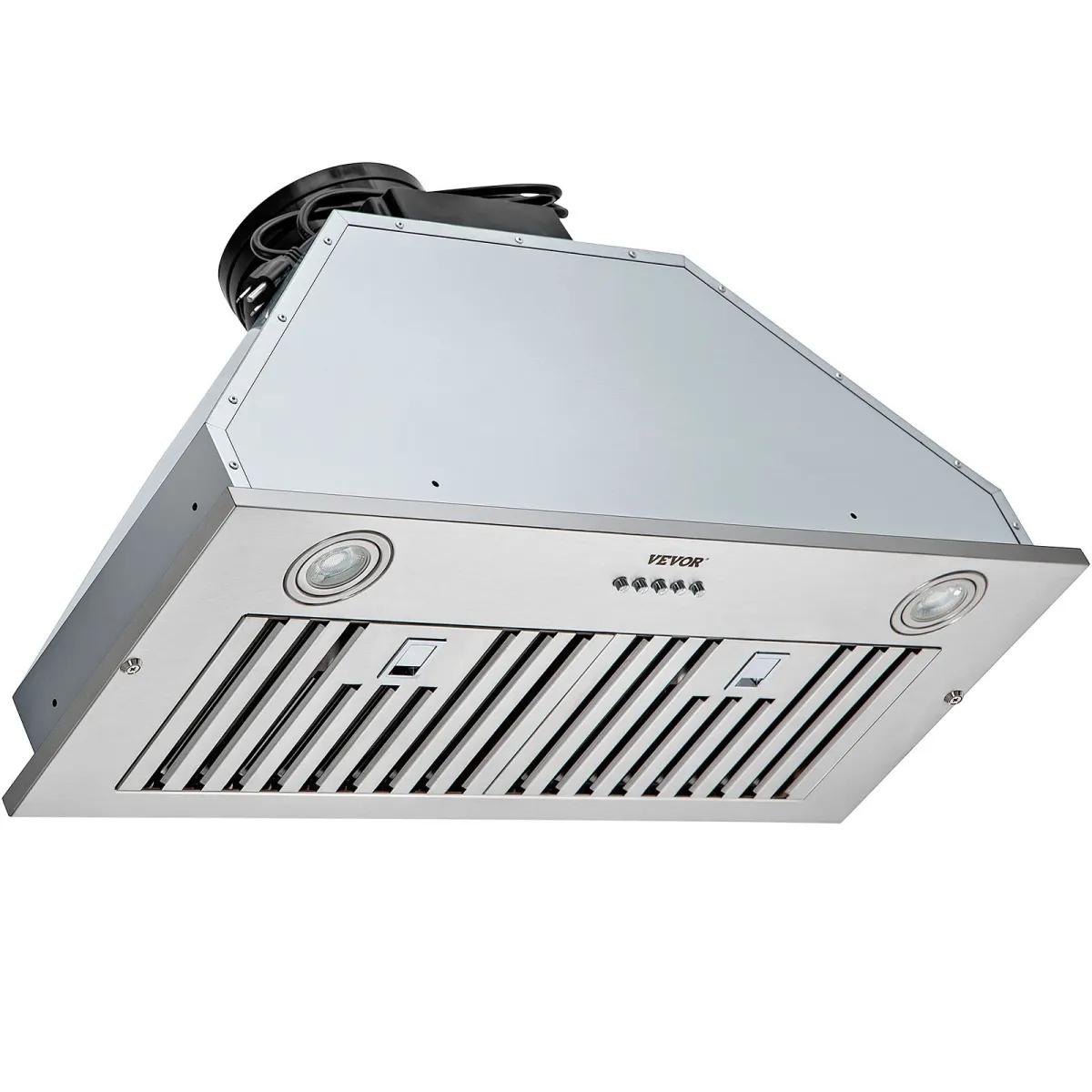 Insert Range Hood, 800CFM 3-Speed, 30 Inch Stainless Steel Built-in Kitchen Vent with Push Button Control LED Lights Baffle Filters, Ducted/Ductless Convertible, ETL Listed