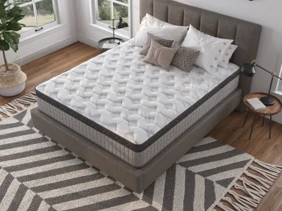 Assembled in USA - 10" Twin Diamond Innerspring Hybrid and Cooling Gel Memory Foam Mattress, Pressure Relief, and Motion Isolation, CertiPUR-US and Oeko TEX Certified