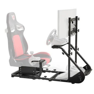 Enhanced and stable racing wheel cockpit, compatible with Fanatec, PXN, Thrustmaster, and Logitech adjustable driving simulators, excluding handbrake, pedals, and monitor