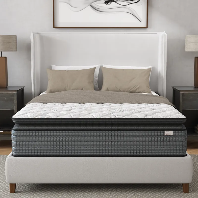 NapQueen Isabella 14 Inch King Hybrid Pillow Top Mattress, CertiPUR-US Certified, Made in USA