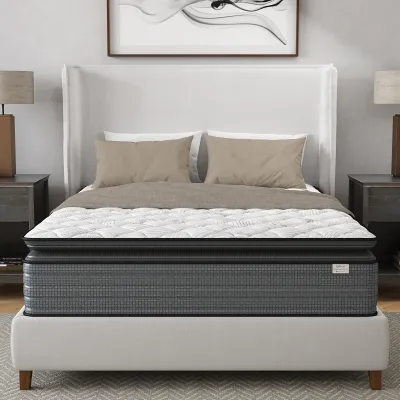 NapQueen Isabella 14 Inch King Hybrid Pillow Top Mattress, CertiPUR-US Certified, Made in USA