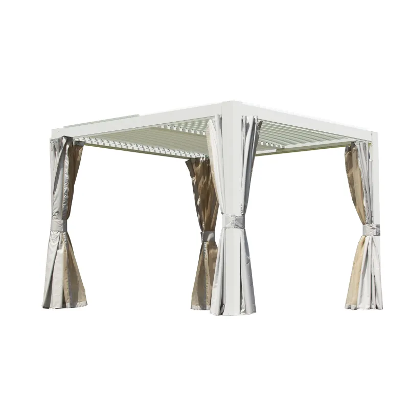 10x10 FT Outdoor Louvered Pergola with Adjustable Louvers-White