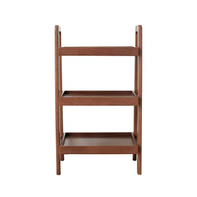 Walnut Color Oak Storage Bench, 3-Tier Beech Wood Shoe Rack for Entryway, Premium Storage Organizer for Bathroom, Living Room, Bedroom, Hallway, Patio, Kitchen