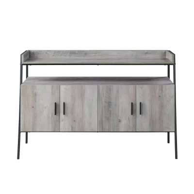 52-Inch TV Stand with 1 Open Compartment, Gray Oak and Black