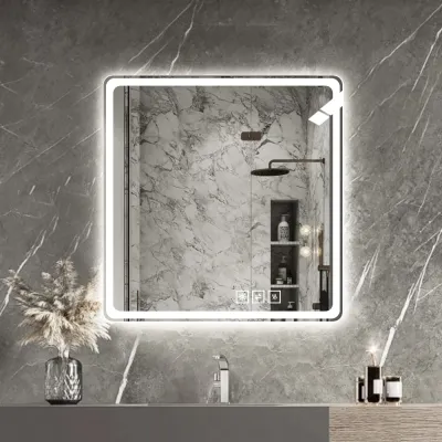 36X36 Inch LED Bathroom Mirror Vanity Mirrors with Front Lights Wall Mounted Anti-Fog Frameless Make Up Mirror with Light, Horizontal or Vertical