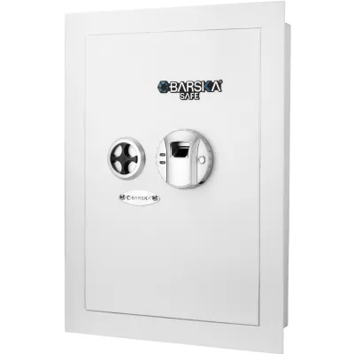 White Biometric Wall Safe