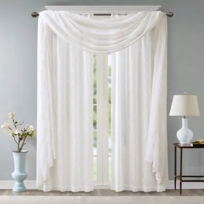 Diamond Sheer Embroidered Window Scarf