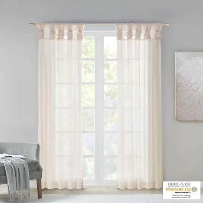Twisted Tab Voile Sheer Window Pair