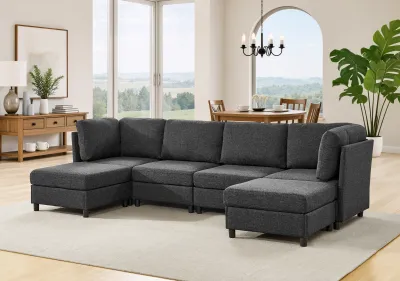 Modern Modular Corner Sofa - Freely Configurable with