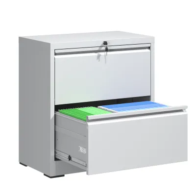 2 Drawer Lateral File Cabinet with Lock, Metal Lateral Filing Cabinet for Home Office, Steel Wide Horizontal Filing Cabinets for Letter/Legal/A4/F4 Hanging Files (White)