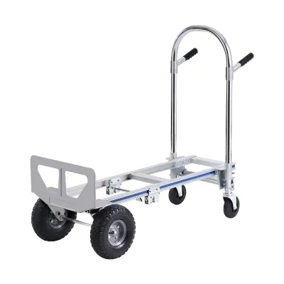 Aluminum Hand Truck, 2 in 1, 800 lbs Load Capacity, Heavy Duty Industrial Convertible Folding Hand Truck and Dolly, Utility Cart Converts from Hand Truck to Platform Cart with Rubber Wheels