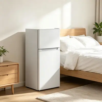 Upright Fridge,Compact Two-Compartment Refrigerator,Mini Fridge with Separate Freezer and Refrigerator