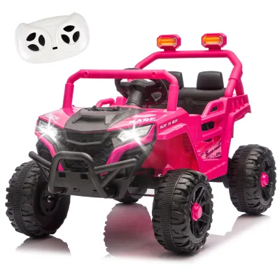 12V 2WD Kids Ride On UTV W/ 2.4G PC,Anti-Collision Bar,High Chassis,Anti-Slip Wheels & 4-Wheel Suspension,Upgraded Battery for 2-Hour Runtime,Provide a safe speed of 1.86-3.11mph for Kids Aged 3-5