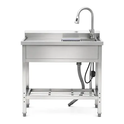 Stainless Steel Utility Sink, Freestanding Sink 2