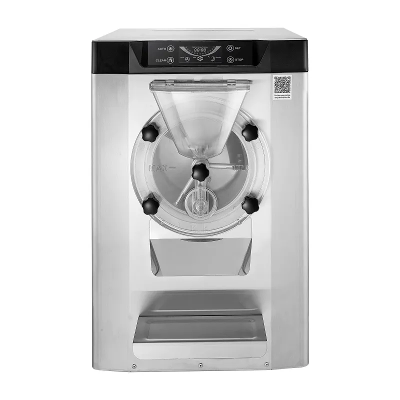 Commercial Hard Ice Cream Machine, 2000W 3.17-5.28 Gal/Hour, Countertop Gelato Hard Serve Ice Cream Maker with 6L 304 Stainless Steel Cylinder, Auto Clean LED Panel for Snack Bar Restaurants
