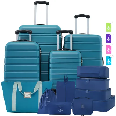 Hardshell Luggage Sets 4 pcs + Bag Spinner Suitcase with TSA Lock Lightweight-16"+20"+24"+28" Luggages
