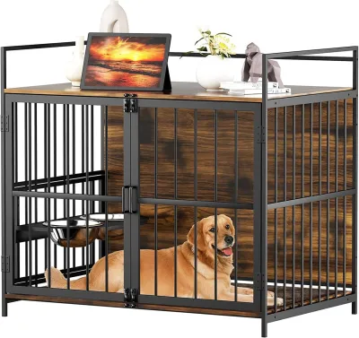 Dog Crate Furniture-Style Cages for Large Dogs Indoor Heavy Duty Super Sturdy 41"