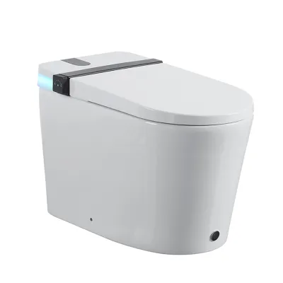 Smart Toilet with Bidet Seat Built-in,Auto Open/Close Seat, Foot Sensor, LED Display,Night Light, Warm Water & Dryer,Revolving lamp,Side Knob With Multiple Controls