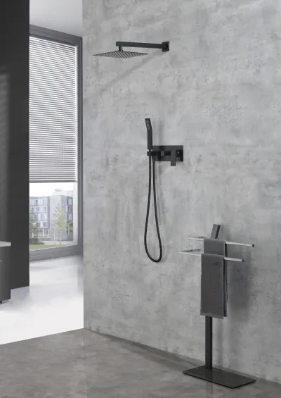Shower Faucet Set Shower System 10 Inch Rainfall Shower Head with Handheld Sprayer Bathroom Luxury Rain Mixer Combo Set, Rough-in Valve Included