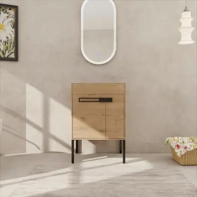 24 Inch(23-7/16") Freestanding Bathroom Vanity or Floating is Optional Conversion.24*18-00324IMO-1(KD-Packing) - Only Includes Vanity, Excluding Sink