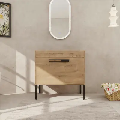 36(35-5/16") Inch Bathroom Vanity, Freestanding Bathroom Vanity or Floating is Optional Conversion.36*18-00336IMO-1(KD-Packing) - Only Includes Vanity, Excluding Sink