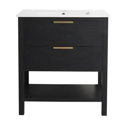 30 (29-1/18") Inch Bathroom Vanity Plywood With 2 Drawers (Only Vanity ,without Basin)-BVB01030BCTG