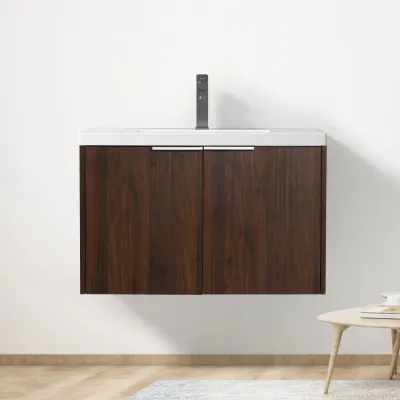 Soft Close Doors Bathroom Vanity With Sink,30 Inch For Small Bathroom,30x18-00630CAW(KD-Packing)