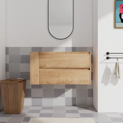 36"(35-3/16") Wall Mounting Bathroom Vanity, Soft Close Drawer(Only Vanity, Without Basin)