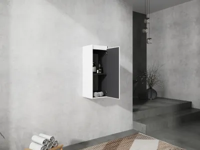 12" Bathroom Side Cabinet,Soft Close Doors,Float Mounting Design,(KD-Packing)