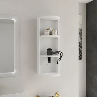 12" Bathroom Wall-Mounted Storage Rack, Float Mounting Design,(KD-Packing)