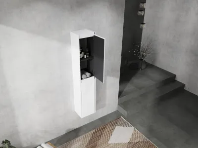 12" Bathroom Side Cabinet, 2-Soft Close Doors, Float Mounting Design, 12*2(KD-Packing)