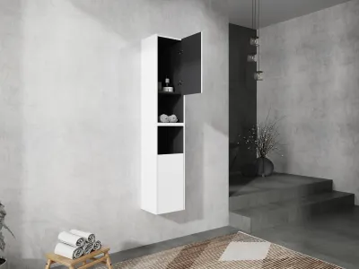 12" Bathroom Side Cabinet,2-Soft Close Doors,Float Mounting Design,12*2(KD-Packing)