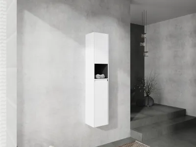 12" Bathroom Side Cabinet,2-Soft Close Doors,Float Mounting Design,12*2(KD-Packing)