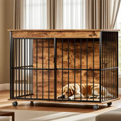 Dog crate furniture, large-sized dog crate suitable for medium to large dogs, wooden dog kennel furniture