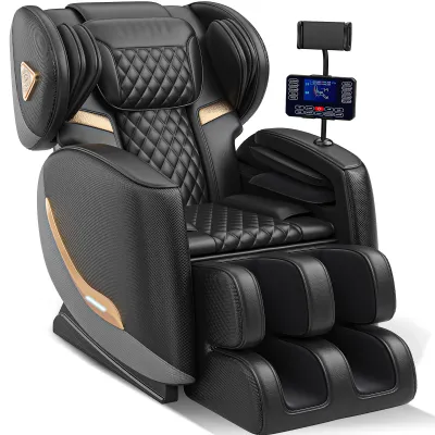 Massage Chair Full Body and Recliner, Zero Gravity Massage Chairs, 10 Fix Rollers, Airbags, Heating, Foot Massage, Auto Modes, Bluetooth Speaker and Touch Control Screen for Home and Office