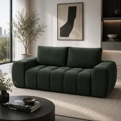 Medwin Green Linen Compressed Loveseat